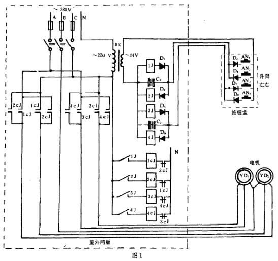 電動葫蘆工作原理 圖1 圖1 電路工作原理